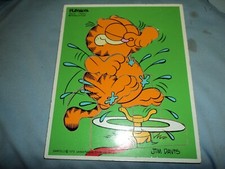 Playskool Garfield Wooden Puzzle Jim Davis Sprinkler Fun 1978 250-10 7 Piece