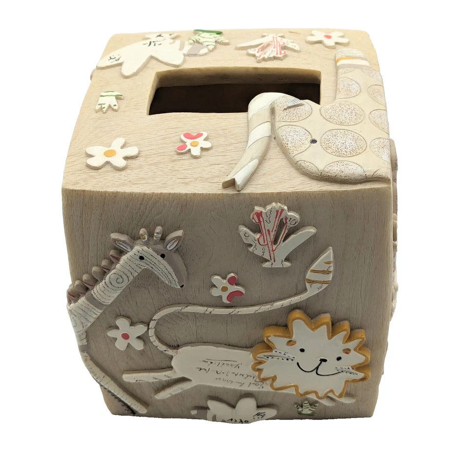 Soporte de pañuelos de mármol sintético galletas animales jirafa tigre Foto 2 de 4