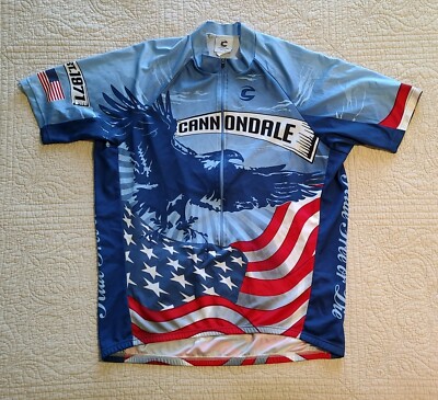 Cannondale Patriotic Cycling Jersey XXL Ride Free or Die Eagle American Flag USA
