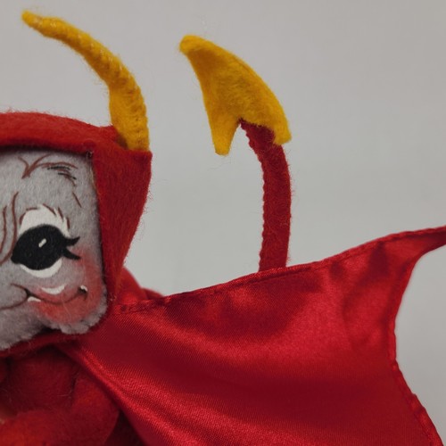 Vtg Annalee Halloween Doll Devil Mouse Pitchfork Flames Trick or Treat 6" 2004 - Picture 4 of 15