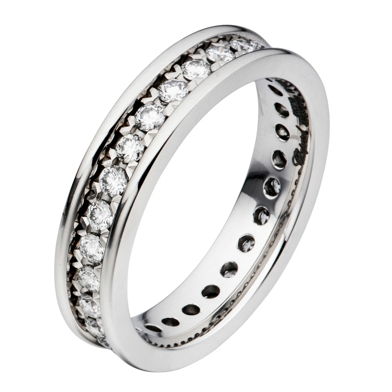 Chopard — Chopard Platino Completo Fede Nuziale con Diamante 82/7338 Nuovo Scatola Carta