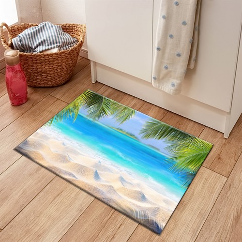 Tropical Sand Beach Palm Leaves Paradise Island Area Rugs Door Bedroom Floor Mat - Bild 10 von 12