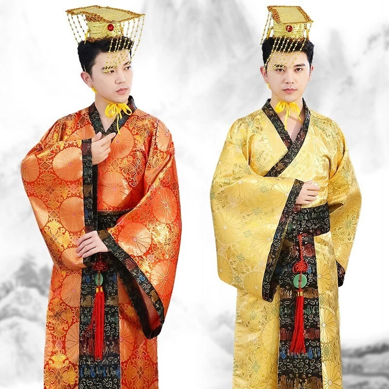 Para Hombres Hanfu Disfraz Emperador Performance Traje Juegos con disfraces Fiesta Traje Tang Chino Foto 3 de 4