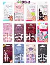 Elegant Touch Luxe Looks False Artificial Nails Manicure Kit 24 48 Nails Glue