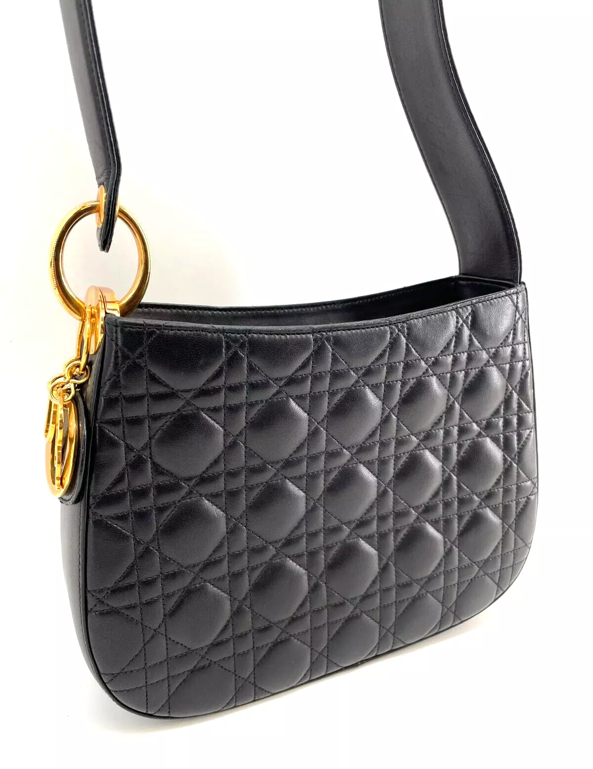 Authentique hobo cannage breveté Christian Dior vintage noir