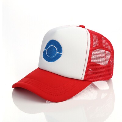 UK Seller Pokemon Ash Ketchum Cap Embroidered Blue Poké Ball One Size  Unisex Hat UK