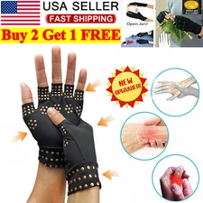 2x Men Women Copper Hands Arthritis Compression Gloves Brace Therapy Pain Relif