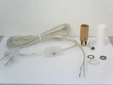 MINI-LAMP PART KIT CANDELABRA SOCKET- SILVER CORD W/LINE SWITCH   TD-400SIL