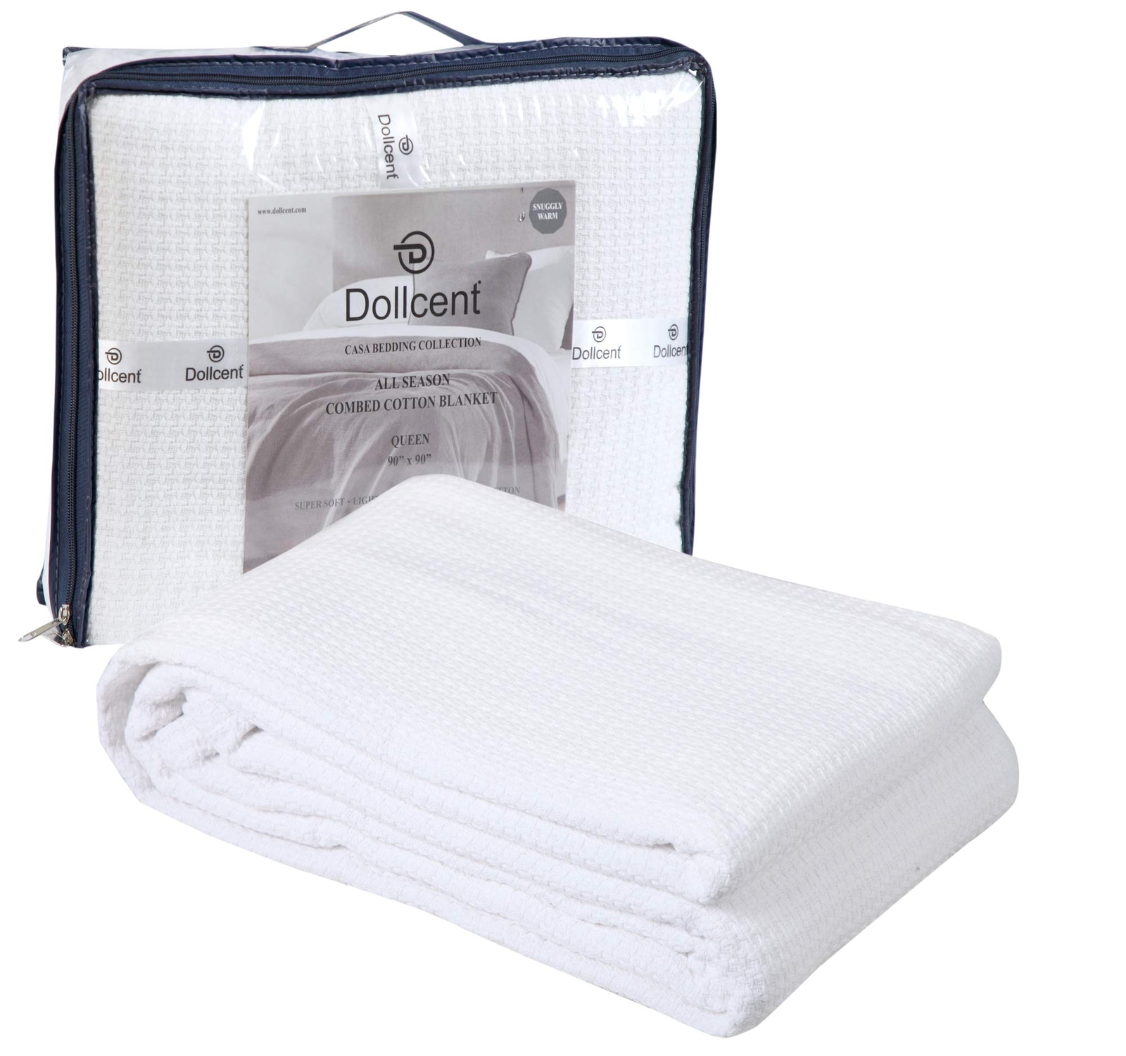 100% Cotton Queen Size Blanket for Bed, Premium Soft Combed Lightweight Blank...