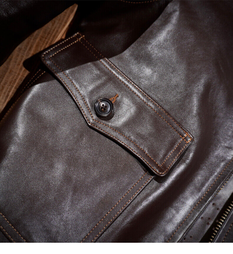 Men's Leather Jacket Vegetable Tanned Tea Core Horsehide G1 Men's Leather Jacket Vegetable Tanned Tea Core Horsehide G1