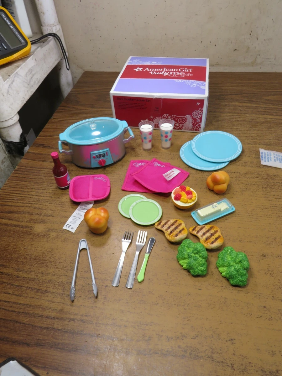 American Girl SLOW COOKER DINNER Pretend FOOD Plate SLOWCOOKER SET