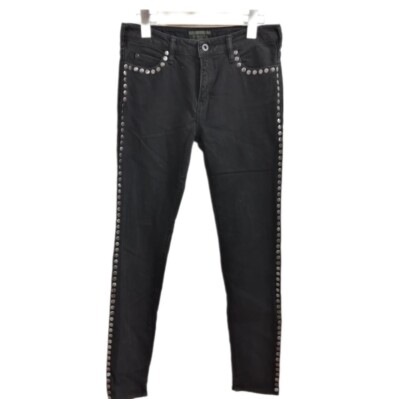 Hysteric Glamour Herren Denim Jeans Nieten Hose Schwarz Größe S aus Japan