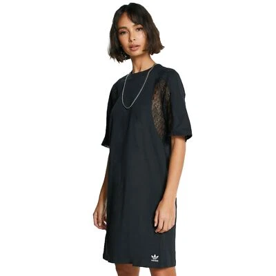 Adidas Originals Encaje tee Vestido Camisa con Encaje Negro Sexy & Deportivo - Imagen 1 de 4