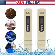 2pcs TDS3 Meter Temp Digital LCD Tester Tap Water Quality Purity 0-9990 PPM Test