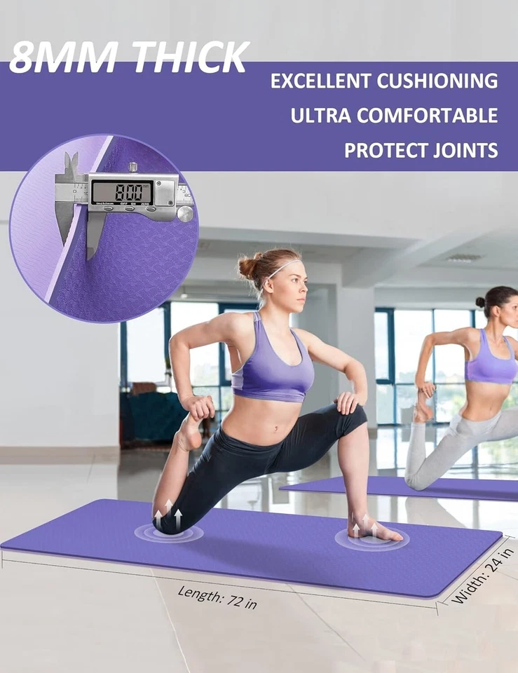 Innhom Estera de Yoga Antideslizante 8mm para Mujer Hombre, Estera de Entrenamiento Pilates con Correa Foto 4 de 4