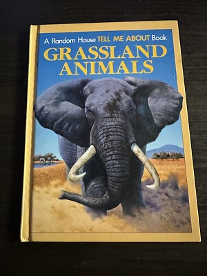 Vintage 1992 Grassland Animals Illustrated Hardcover Picture Tell Me About Book