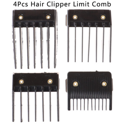 4Pcs Universal Cut Clipper Limit Comb Guide Attachment Size Barber Replacemen_ro