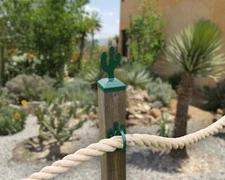 Cactus Rope Fence Bracket for large rope, Southwest Cactus rope fence hardware