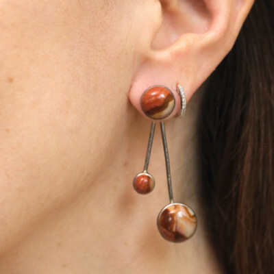 Pamela Love Sterling & Jasper Large Satellite Earring Jacket 2''