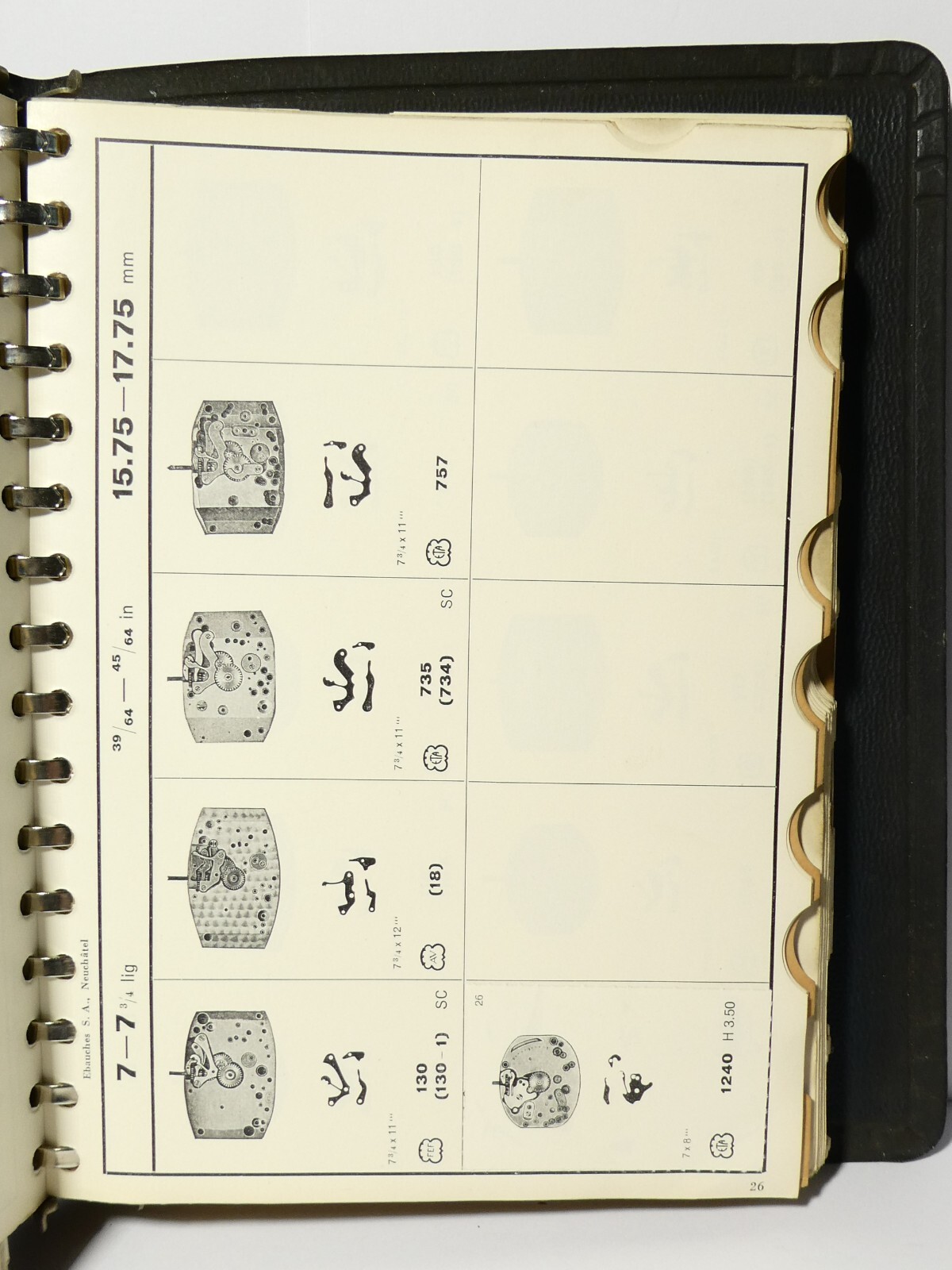 2 x 195153 French Swiss Watch Repair Parts Illustrated Official