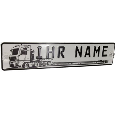 LKW Truck Namensschild mit Name Text  Funschild Wunschtext AUTO Trucker Car