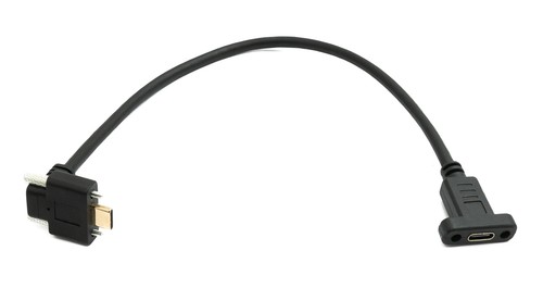 SYSTEM-S USB 3.1 Gen 2 Cable 30 CM Type C Plug To Socket Double Screw Up