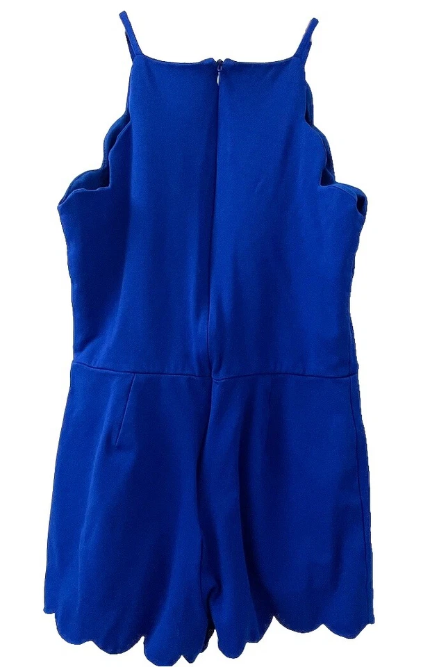 Romper feminino AQUA vieira azul royal L Bloomingdales pescoço halter - Imagem 3 de 4