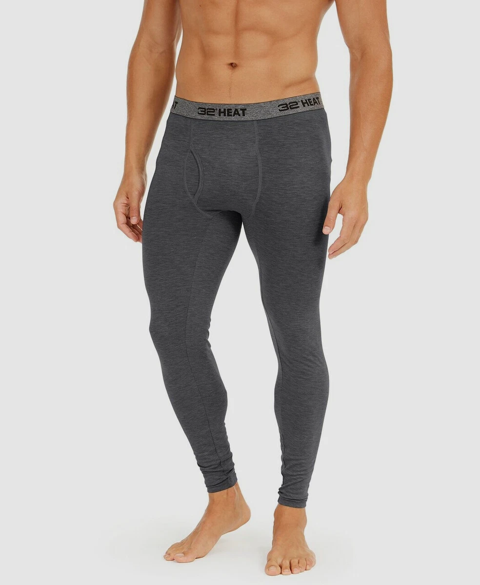 $39 32 Degrees Heat Underwear Men Gray Pants Thermal Base-Layer