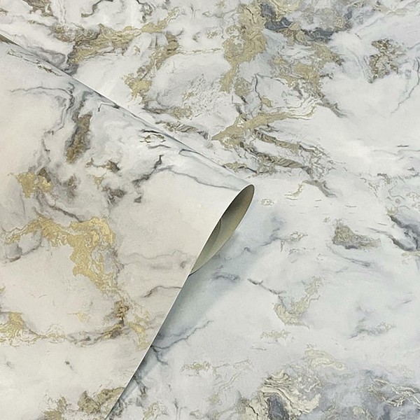 Arthouse Bahia Marble Tapete Mono 923001 Abstrakte Wirbel Metallic Gold-image