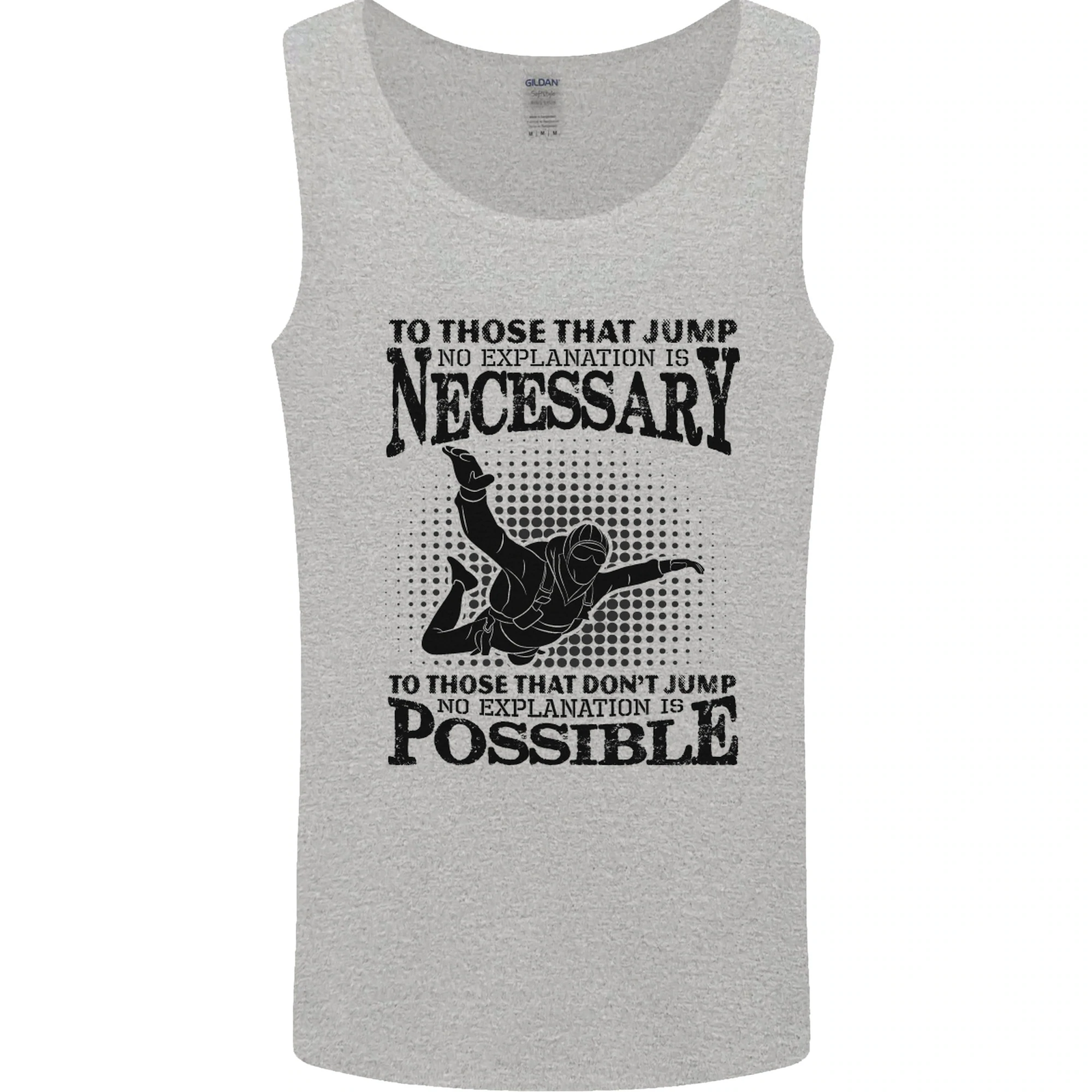 Skydiving No Explanation Freefall Funny Mens Vest Tank Top