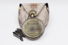 Engraved Brass Pocket Watch with Chain  Leather Case To Our Son Best Gift,