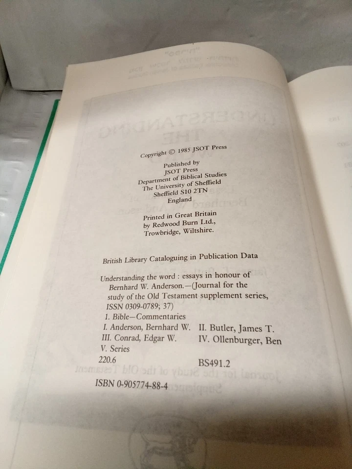 Journal for the Study of the Old Testament Supplement: Understanding the Word... Foto 4 de 4