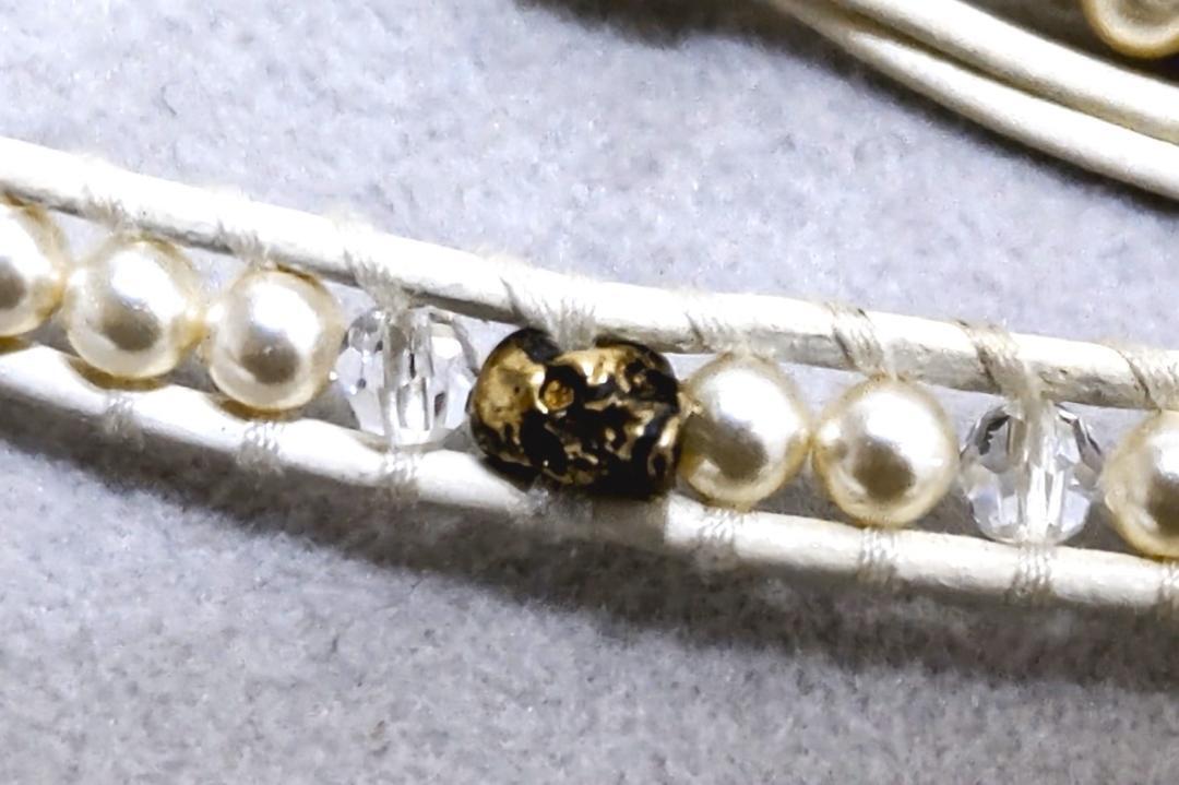 Chan Luu Pearl Skull Bracelet 36744 Silver Waterproof Used