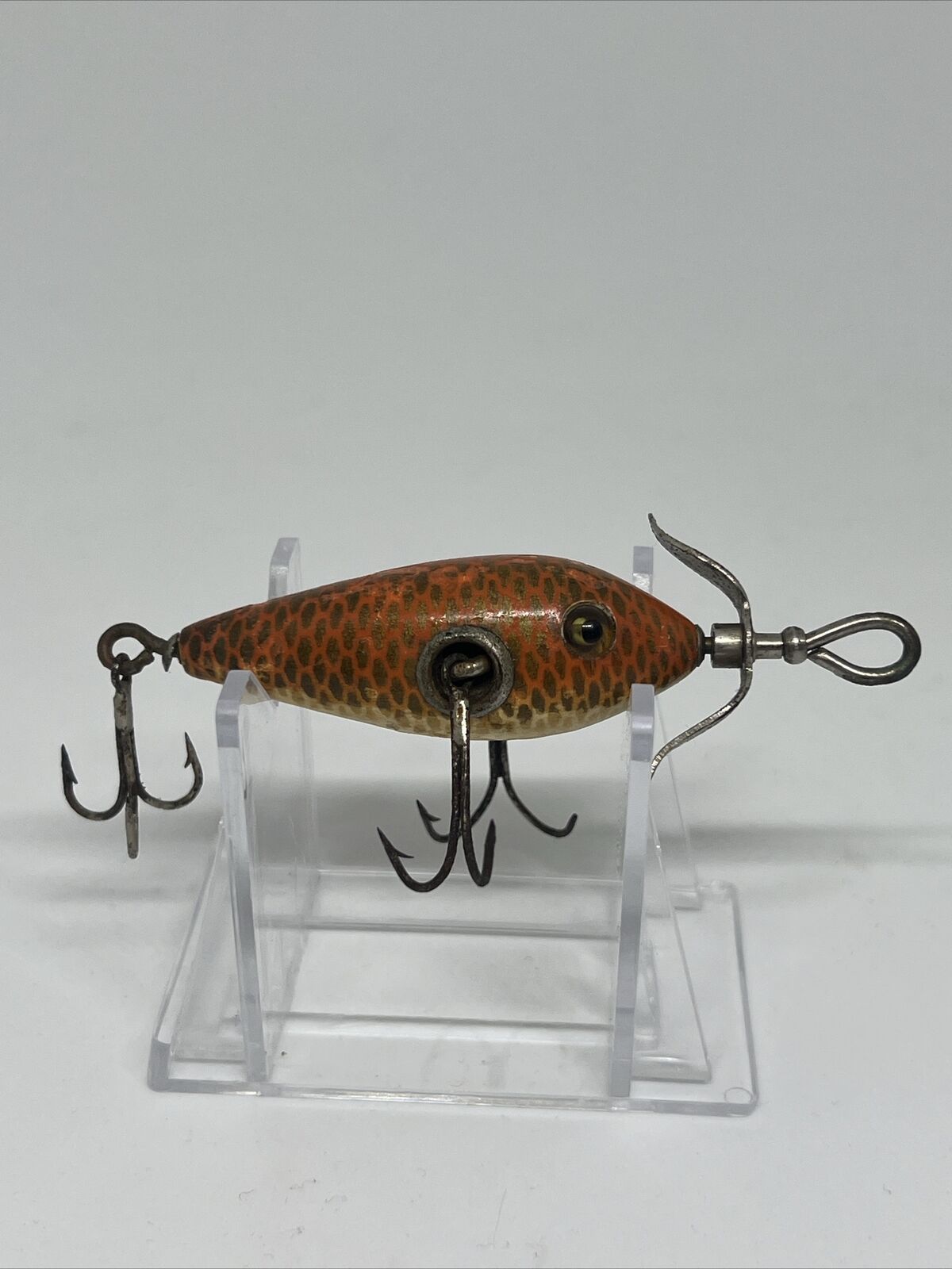 Early Heddon 20 Underwater Minnow Crackle Back Fishing Lure & Original Box