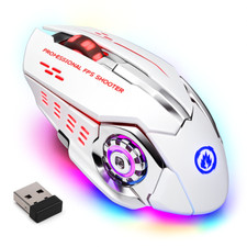 Wireless Gaming Mouse Bluetooth Mouse RGB Rechargeable 2.4G USB Cordless Comp...