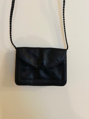 Small Leather Longchamp Paris Black Bag 4x6 Never Used