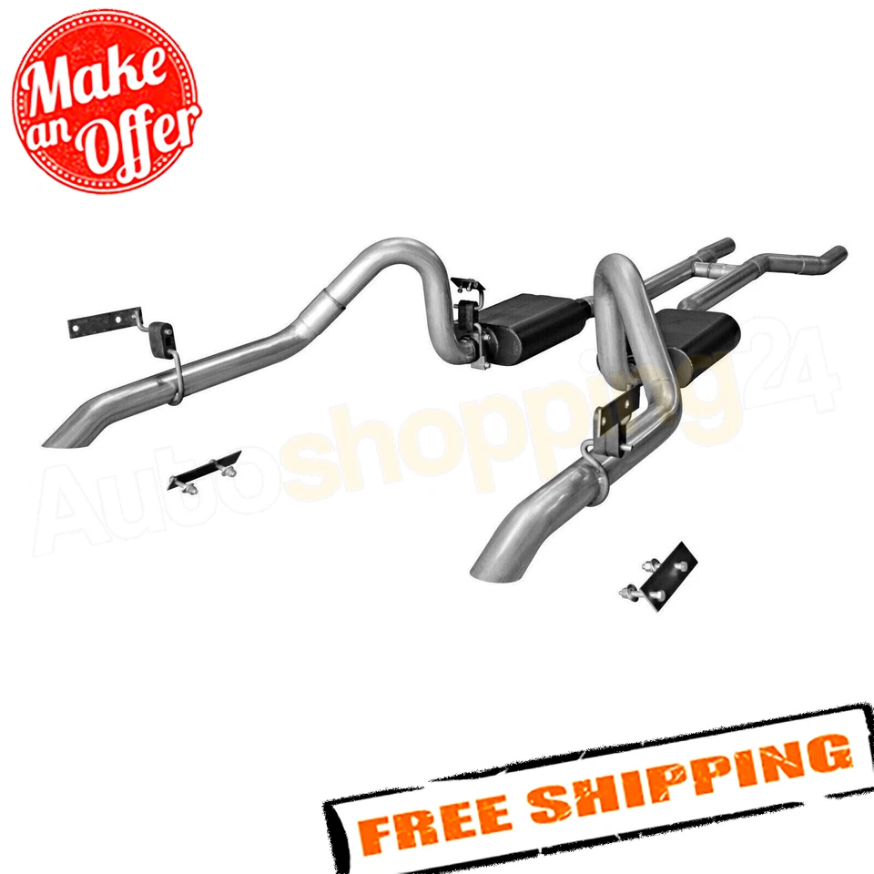 Flowmaster 17282 American Thunder Exhaust Kit for 1967-1970 Ford Mustang V8 Foto 2 de 4