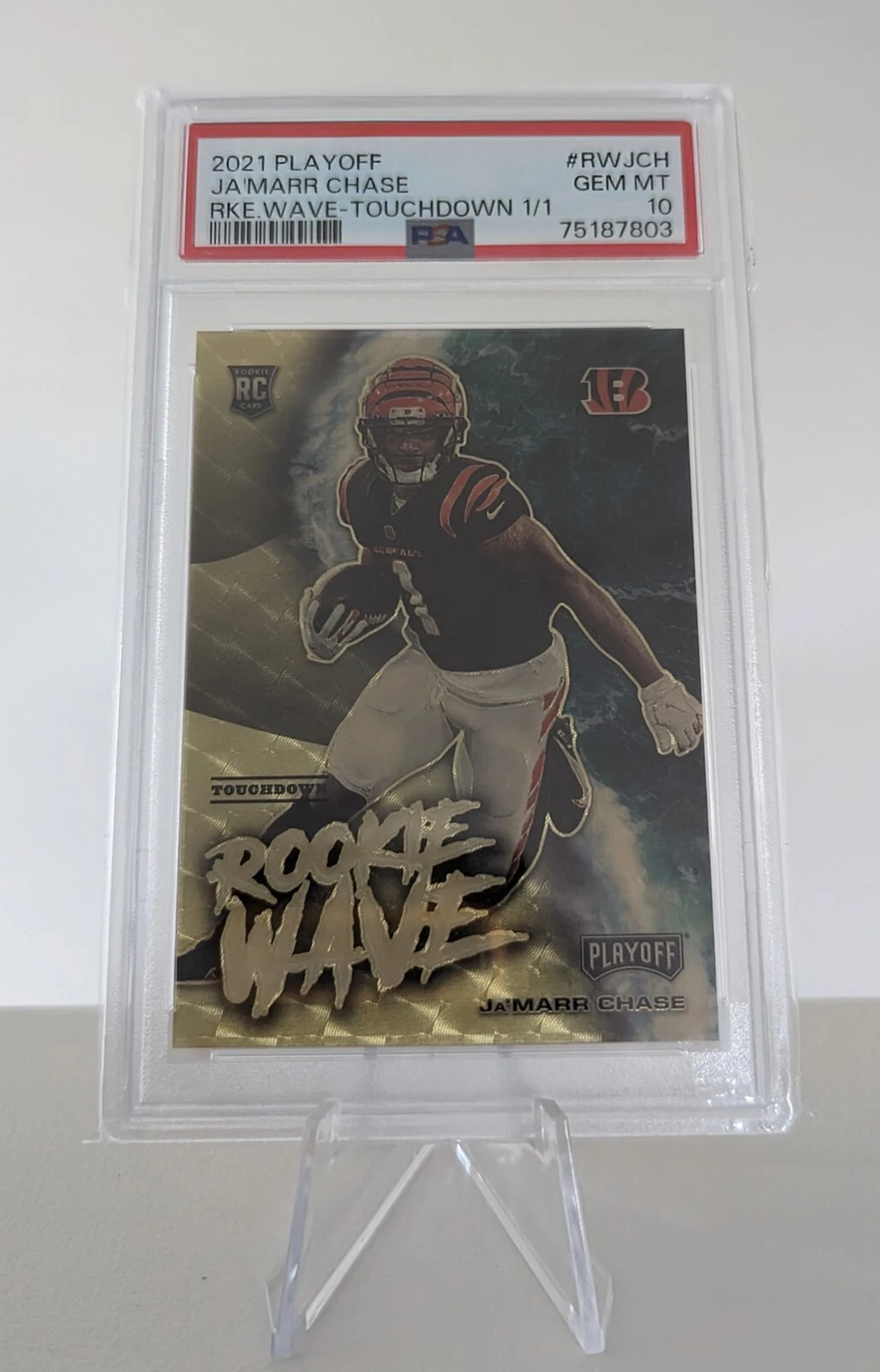 JaMarr Chase Panini Playoff Rookie Wave #RWJCH Touchdown 1/1