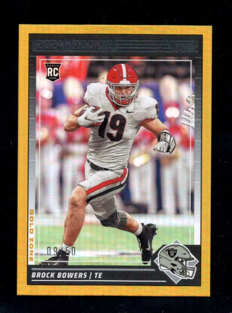 2024 SCORE GOLD ZONE #310 BROCK BOWERS NMMT (RC) /50 LV RAIDERS
