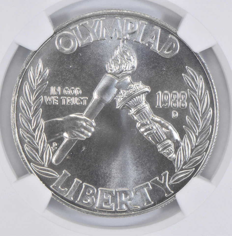 1988 D Olympic Commemorative Silver Dollar NGC MS70 - Image 3 of 4