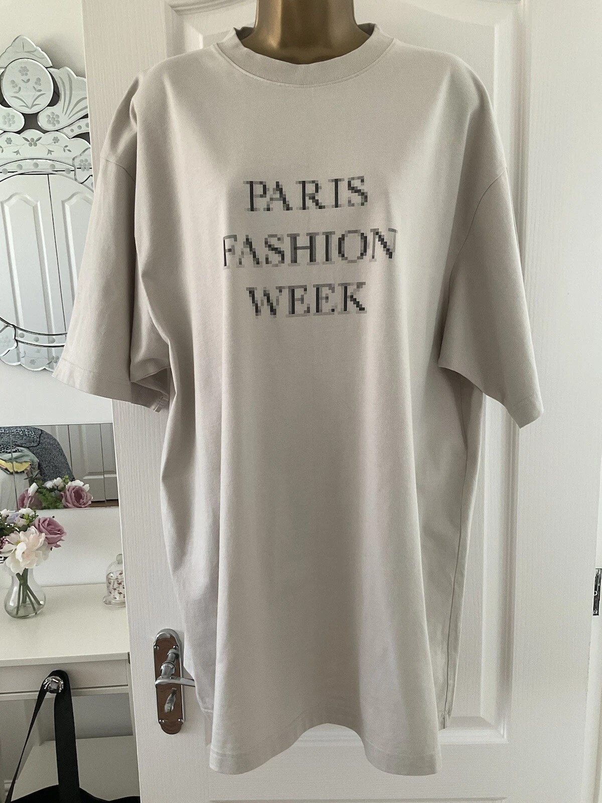 Abito top maglietta oversize donna ragazza BALENCIAGA Parigi settimana moda taglia S