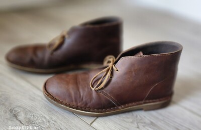 Clarks Chukka Boots Mens Size 10.5 Brown Leather Desert Lace Up Casual Shoes Desert Chukka Boot | MJ Footwear main image 4