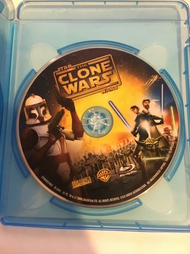 Star Wars CLONE WARS Blu-Ray RARE and OOP! VG+ Shape Animated Lucasfilm Yoda - Picture 3 of 4