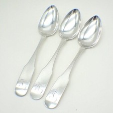 Table Spoons Set of 3 Coin Silver Joseph Smith Boston 1788 Mono L