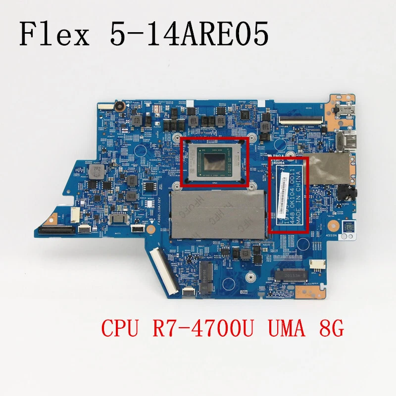 For Lenovo ideapad Flex 5 14ARE05 Motherboard CPU R7 4700U UMA 8G FRU 5B20S44390
