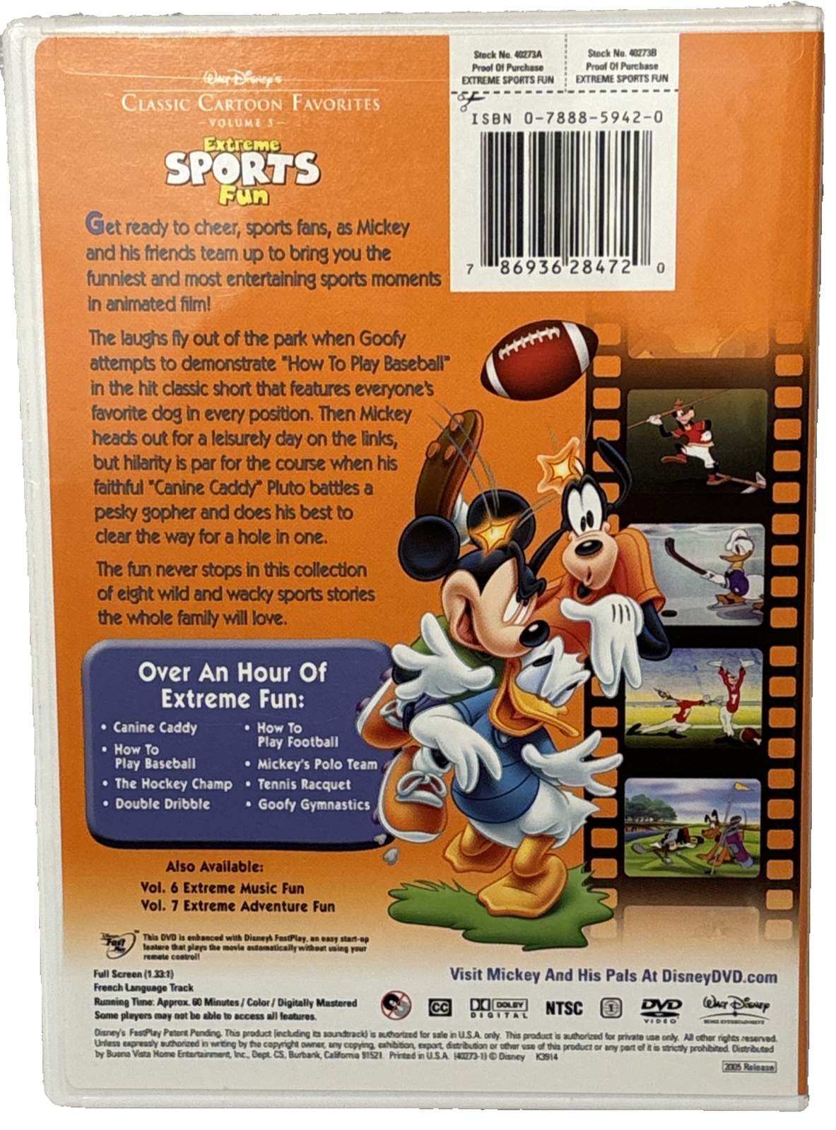 Walt Disneys Classic Cartoon Favorites Volume 5 Extreme Sports Fun (DVD, 2005) for sale