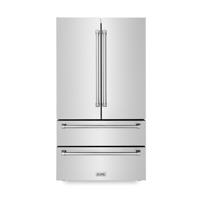 ZLINE 36'' 22.5 CuFt FRENCH DOOR STAINLESS STEEL REFRIGERATOR ICE MAKER RFM-36
