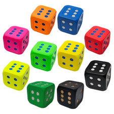 Macro Giant 6 Inch PU Foam Big Playing Dice, Multicolors, Board Games