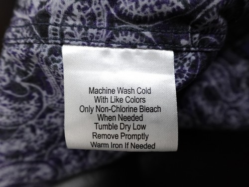Joseph Abboud Men's Dress Shirt Non-Iron Size L Navy Blue Paisley, 100% Cotton - Picture 11 of 13