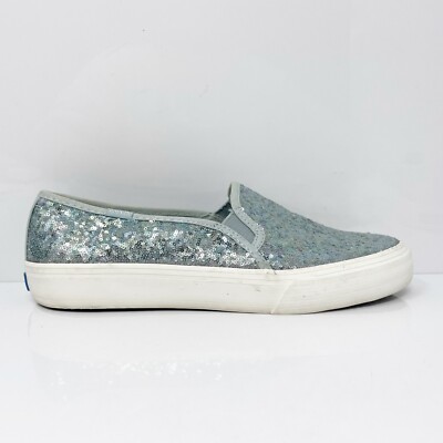 Keds Womens Double Decker WF61171 Gray Sequin Casual Shoes Sneakers Size 